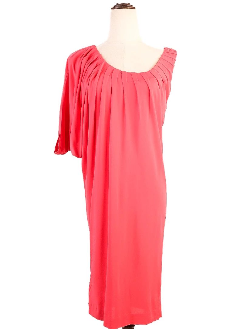Excellent Escada Red Asymmetrical Dress Size XS Viscose