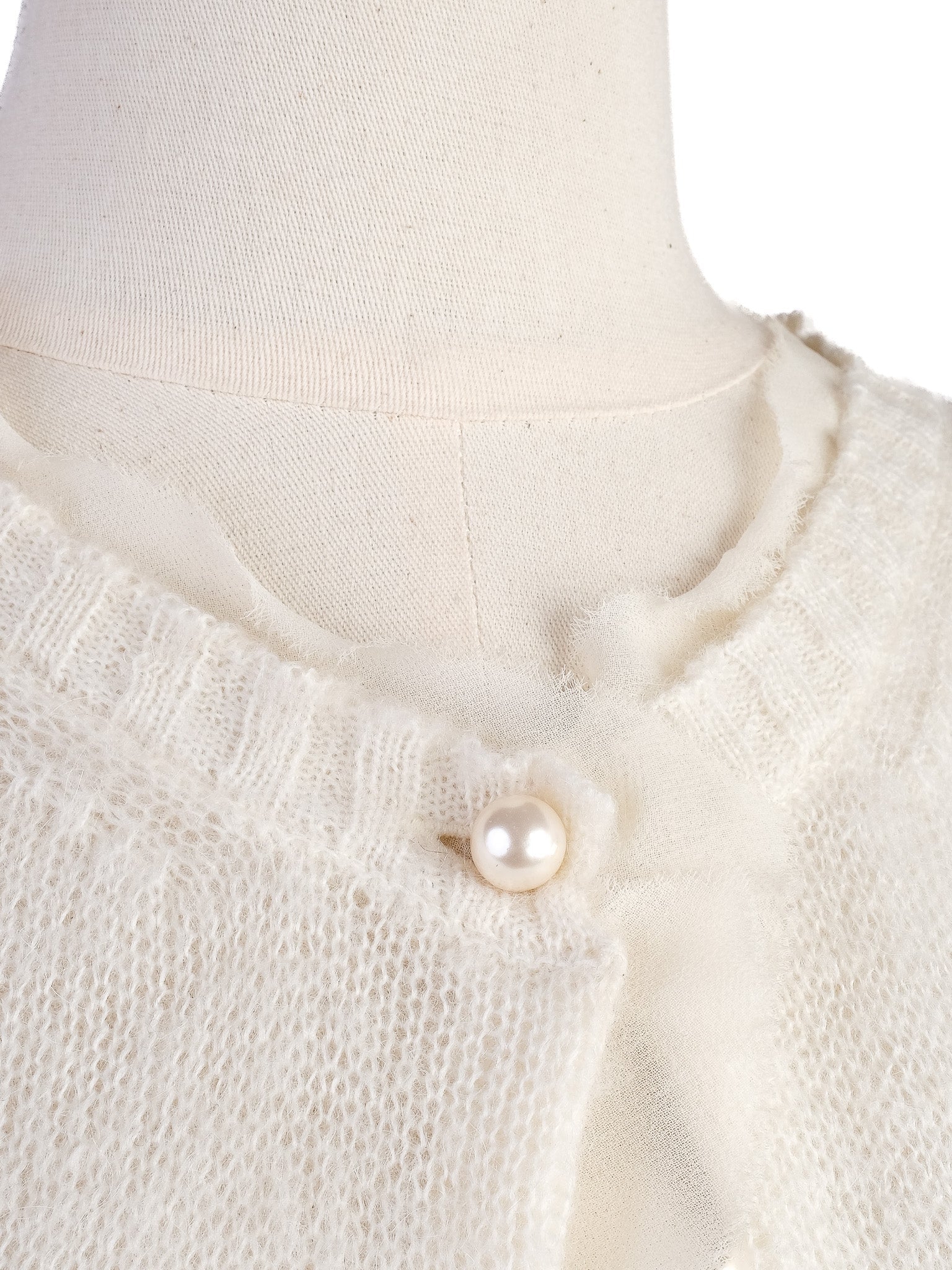 Excellent Philosophy Di Lorenzo Serafini White Wool Cardigan Set Size S