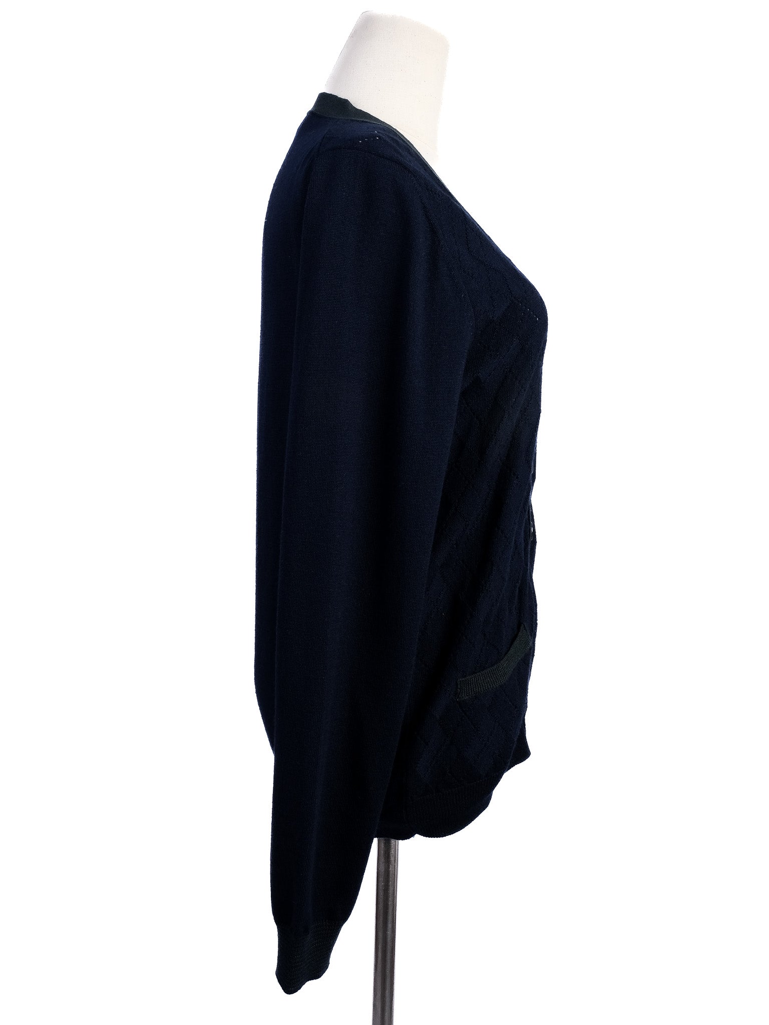 Excellent Love Moschino Navy Blue Wool Cardigan Size S