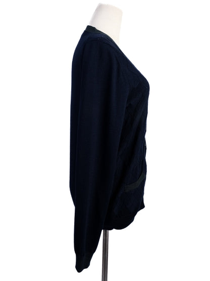 Excellent Love Moschino Navy Blue Wool Cardigan Size S