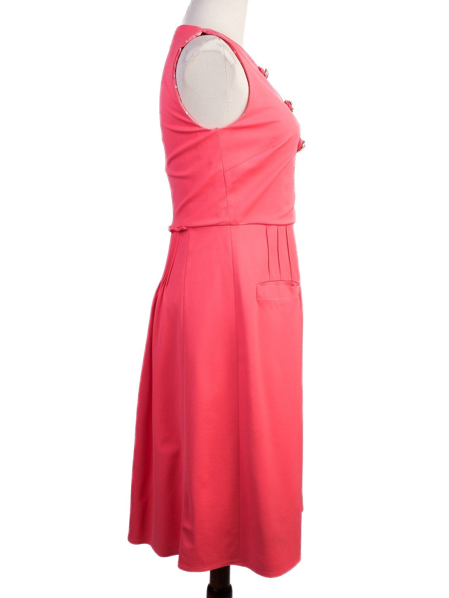 Excellent VDP Pink Sleeveless Dress Size L with Pockets &amp; Details