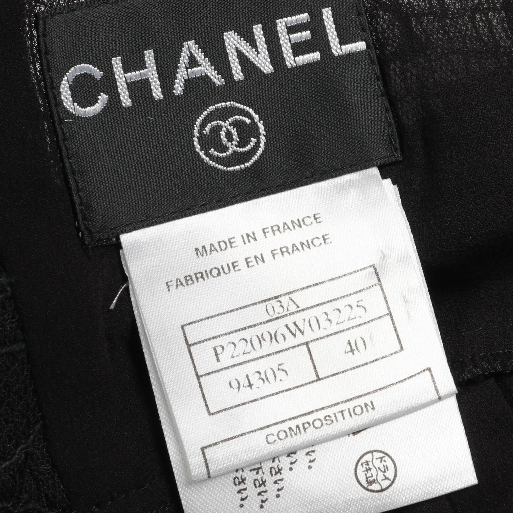 Chanel Black Race Camisole Silk P 22096w 03225