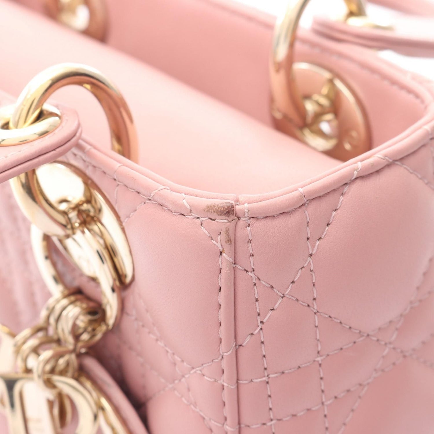 Dior Lady Dior My Abcdior Small Cannage Handbag Pink Lambskin (sheep Leather) M 0538onge