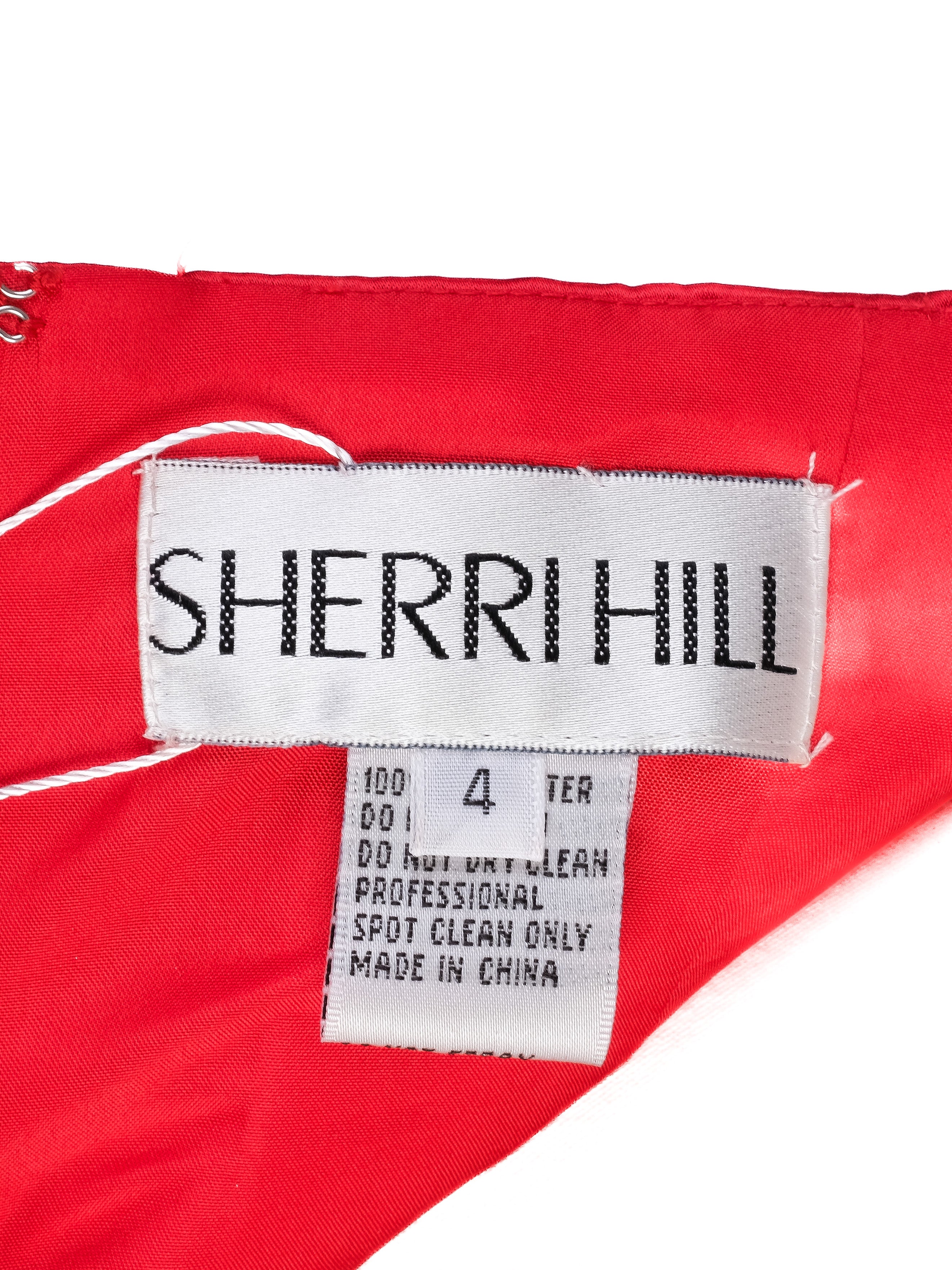 Excellent Sherri Hill Red Strapless Gown with Embellishments