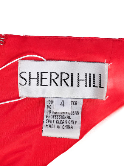 Excellent Sherri Hill Red Strapless Gown with Embellishments
