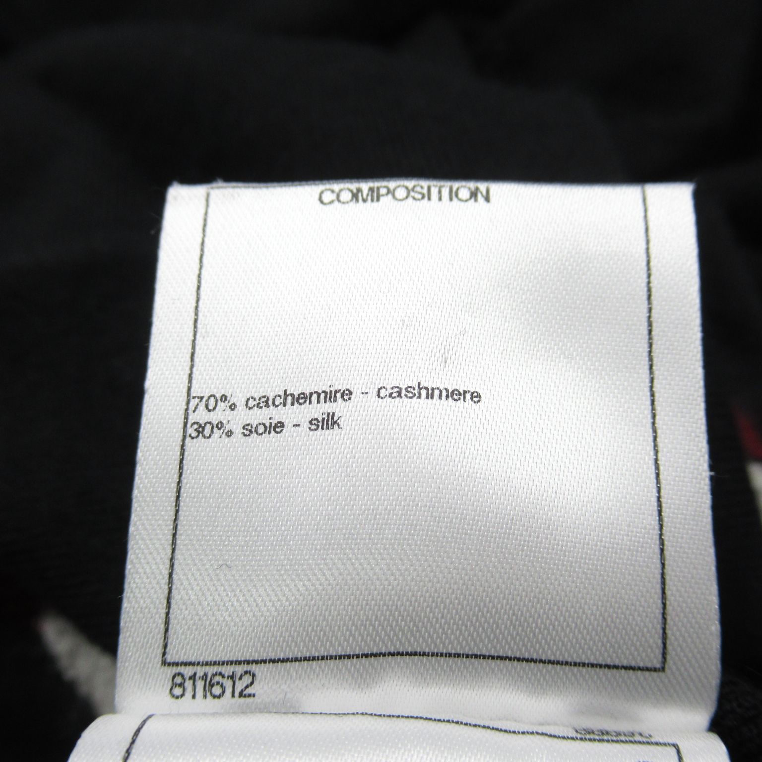 Chanel Knitwear Sweater Black Cashmere Silk 36