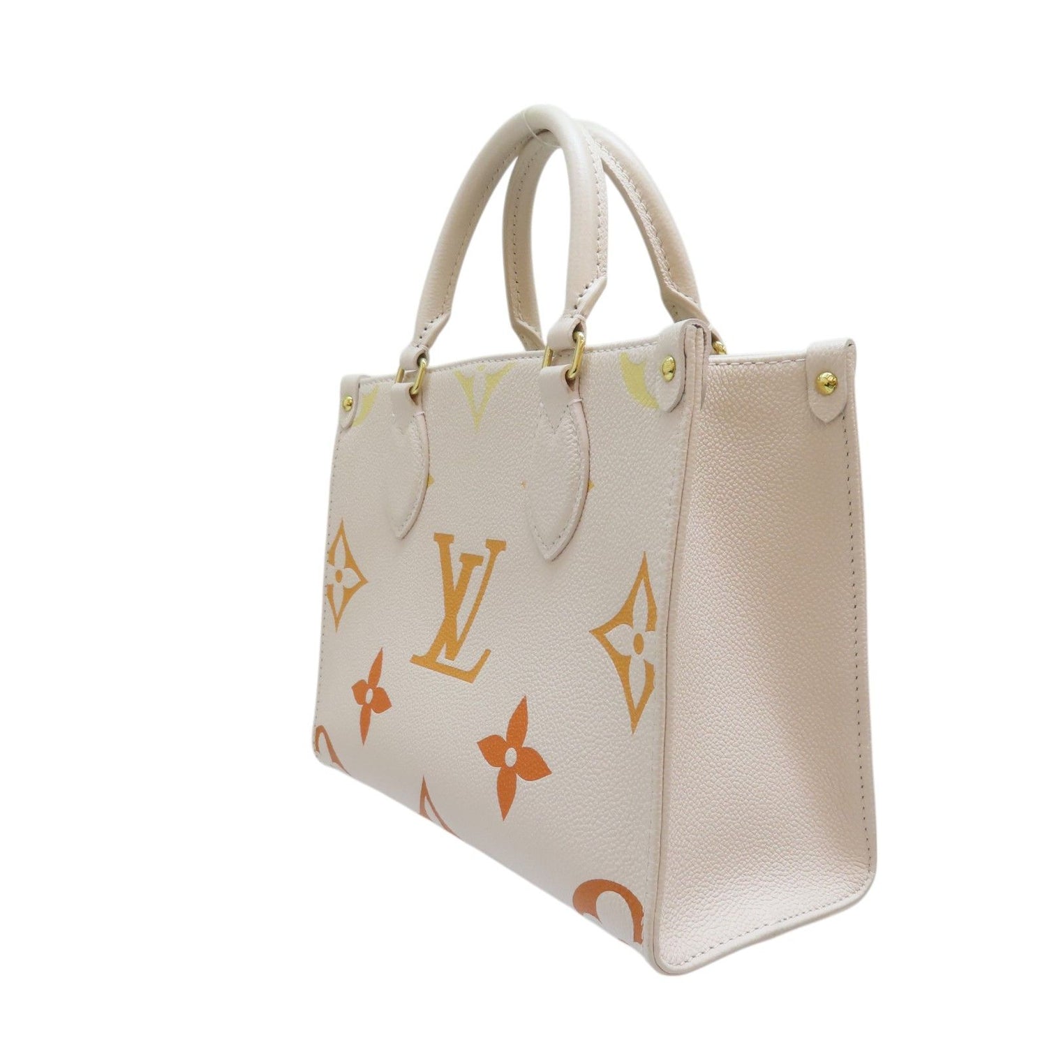 Louis Vuitton On The Go Pm Shoulder Handbag Calfskin Off White M 46513