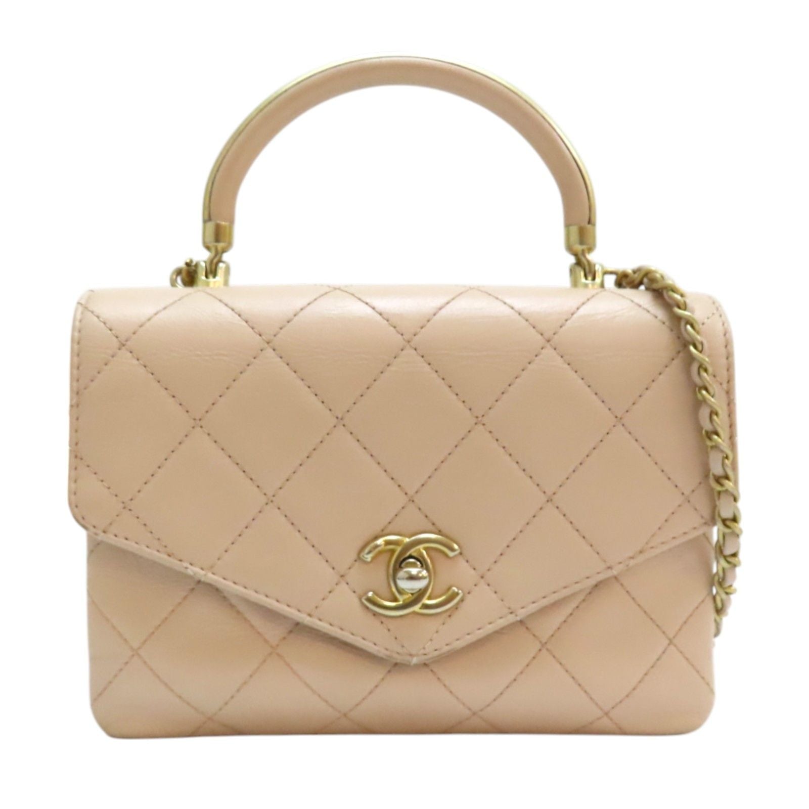 Chanel Matelasse Shoulder Handbag Calfskin Pink (no Card)