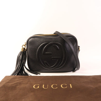 Gucci Cowhide Leather Shoulder Bag Black Calfskin (cowhide) 308364