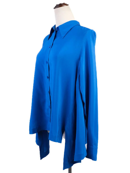 Excellent Stella McCartney Blue Silk Button-Up Shirt Women Size N/A