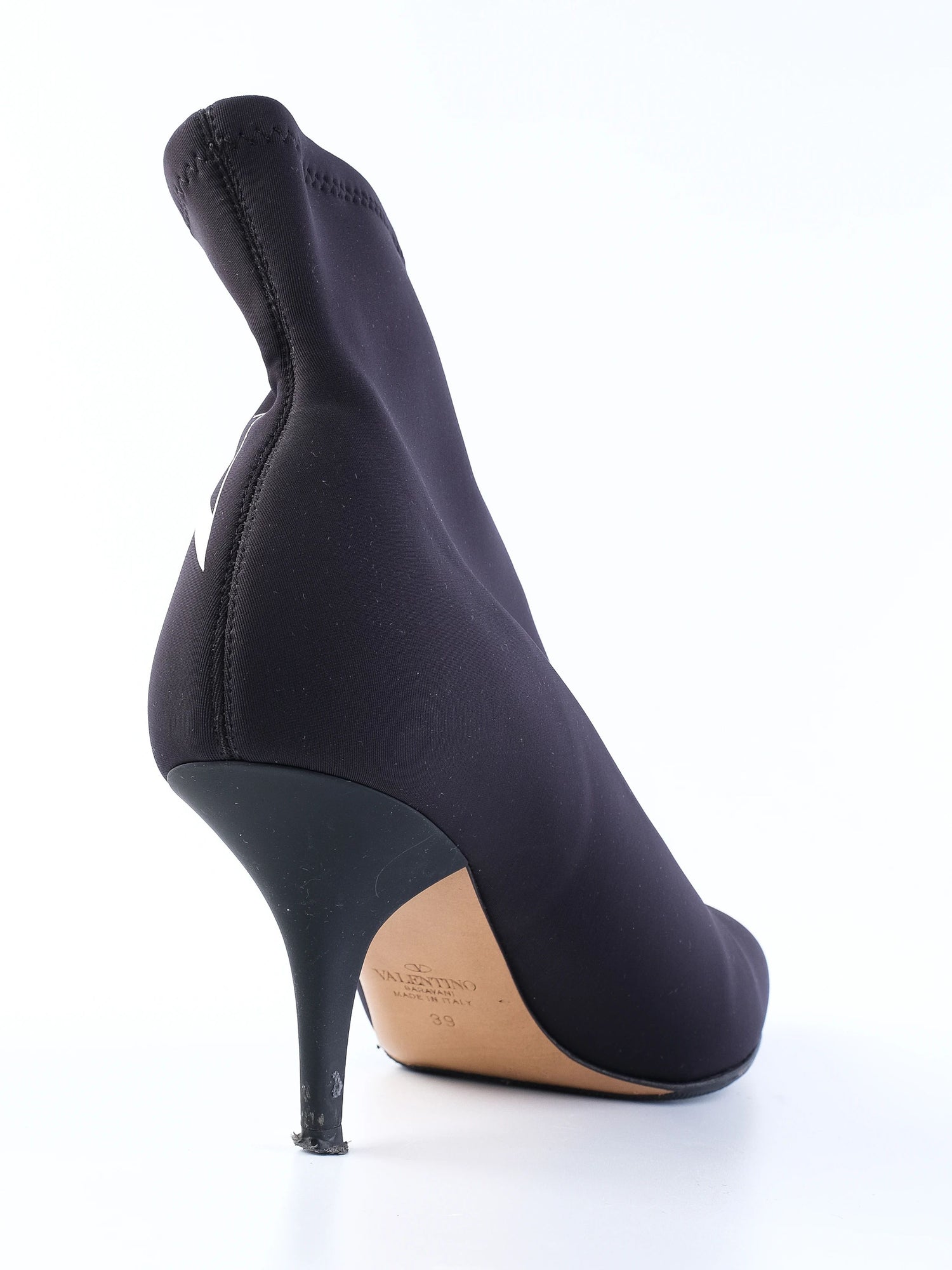 EXCELLENT Valentino Blue Fabric Ankle Boots Size 39 with Stiletto Heel