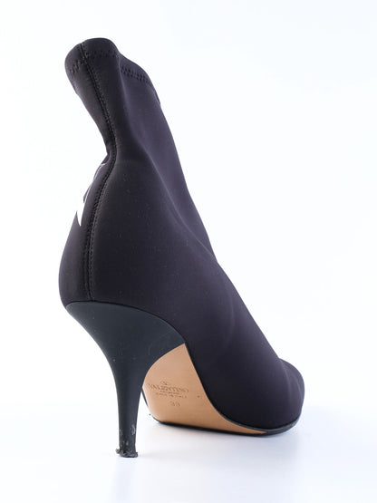 EXCELLENT Valentino Blue Fabric Ankle Boots Size 39 with Stiletto Heel