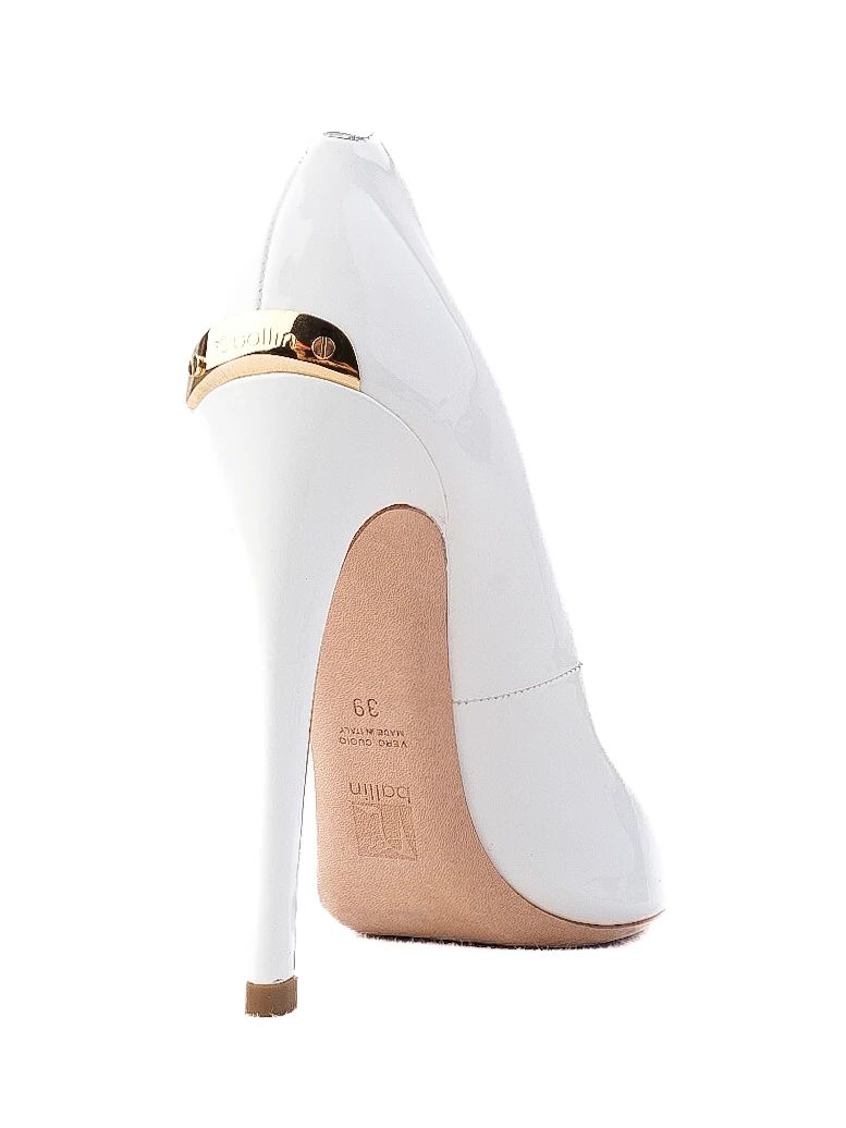 NEW Ballin White Leather High-Heeled Shoes Elegant Design