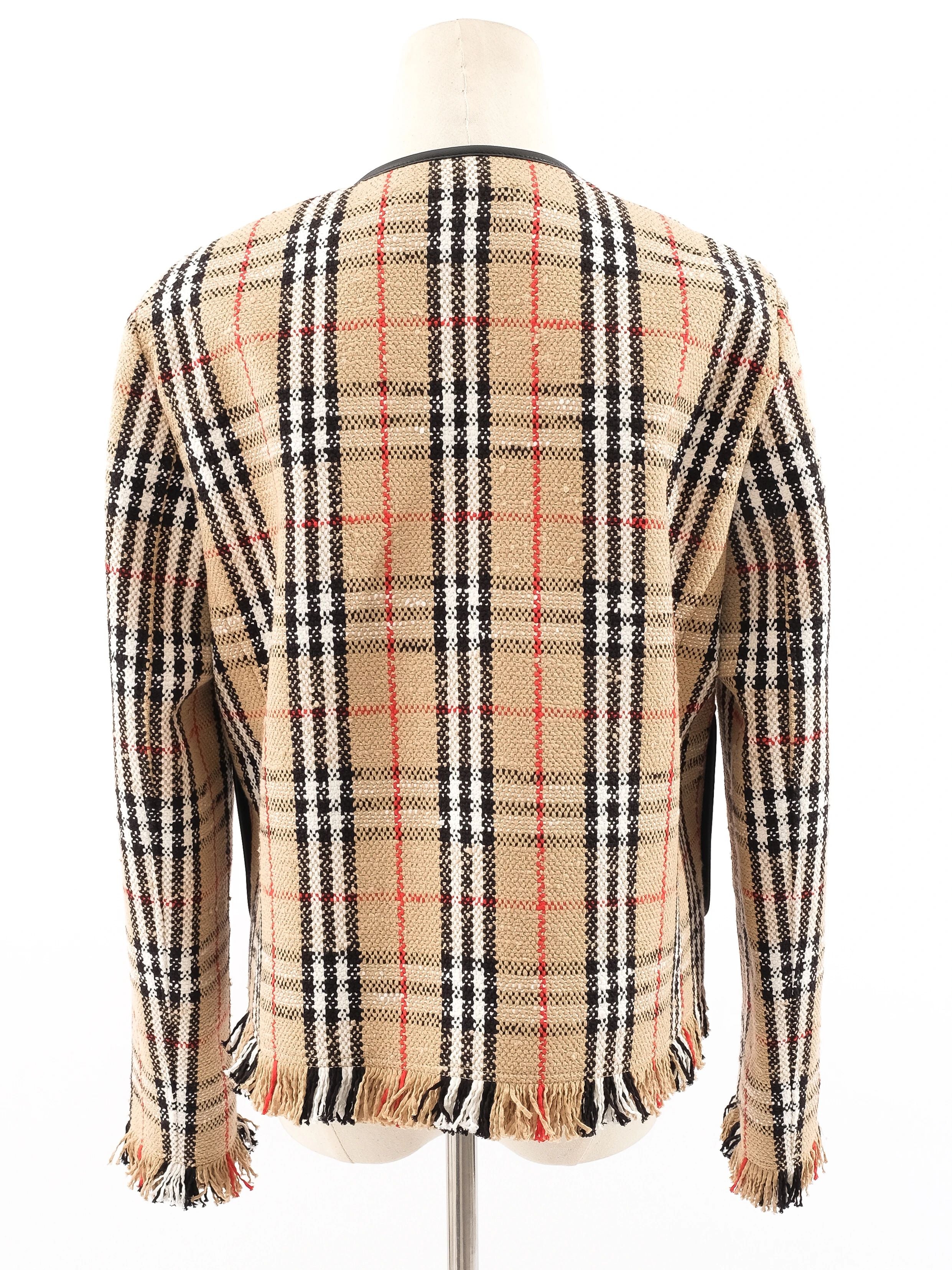 Perfect Burberry Plaid Wool Jacket Gold Buttons Size L Women