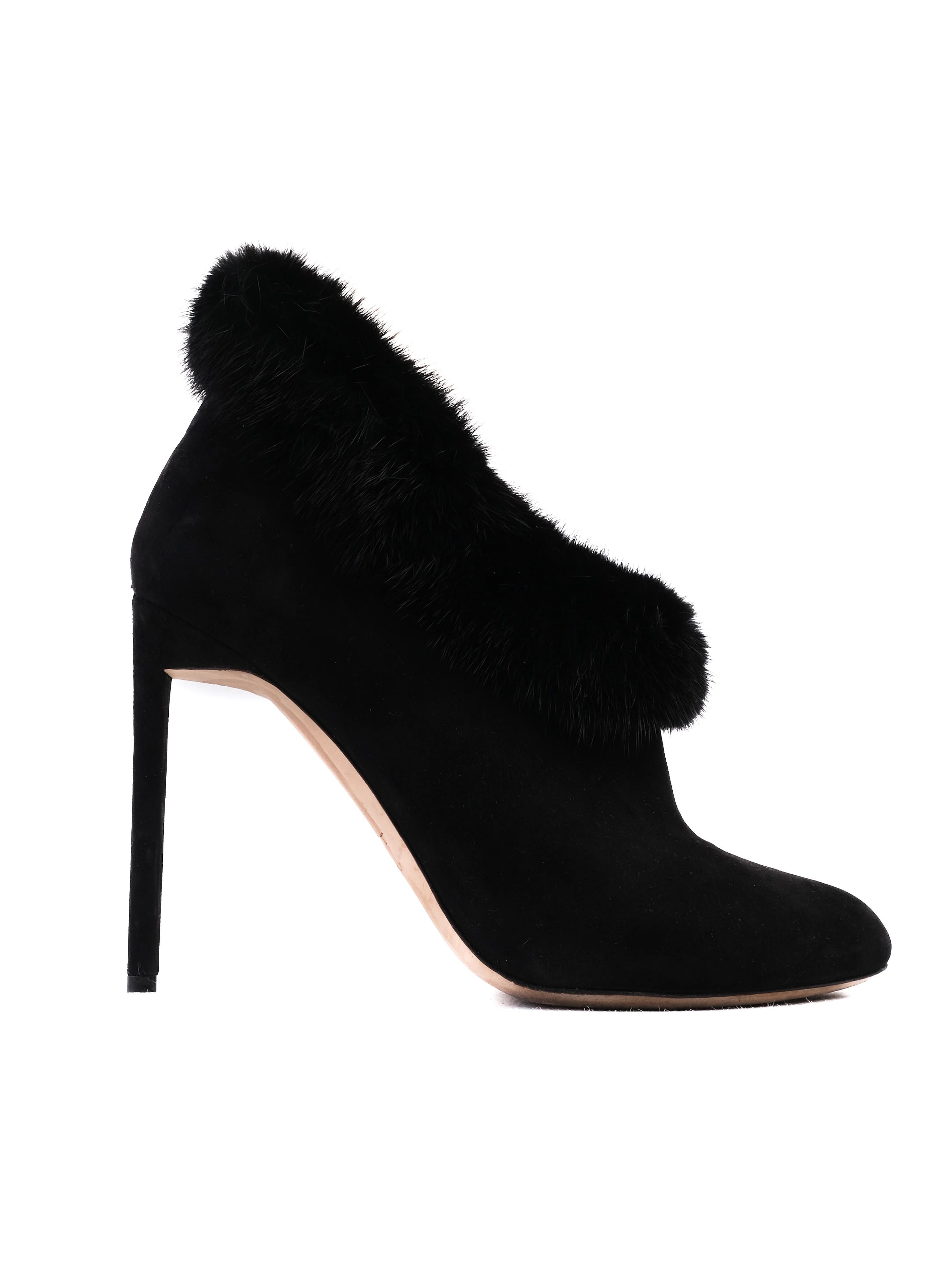 Excellent Dior Black Leather High-Heeled Shoes Size 38.5