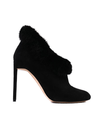 Excellent Dior Black Leather High-Heeled Shoes Size 38.5