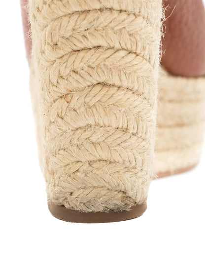 Excellent Louis Vuitton Orange Leather Wedge Sandals Size 36.5