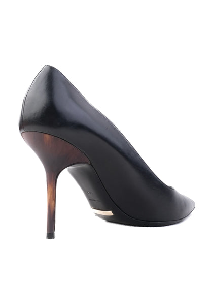 Burberry Black High-Heeled Stiletto Leather Shoe Size 39