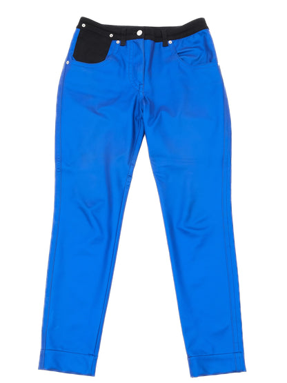Excellent Louis Vuitton Blue Polyester Pants Size M with Black Accents