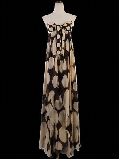 Excellent Diane von Furstenberg Strapless Polka Dot Dress Size S