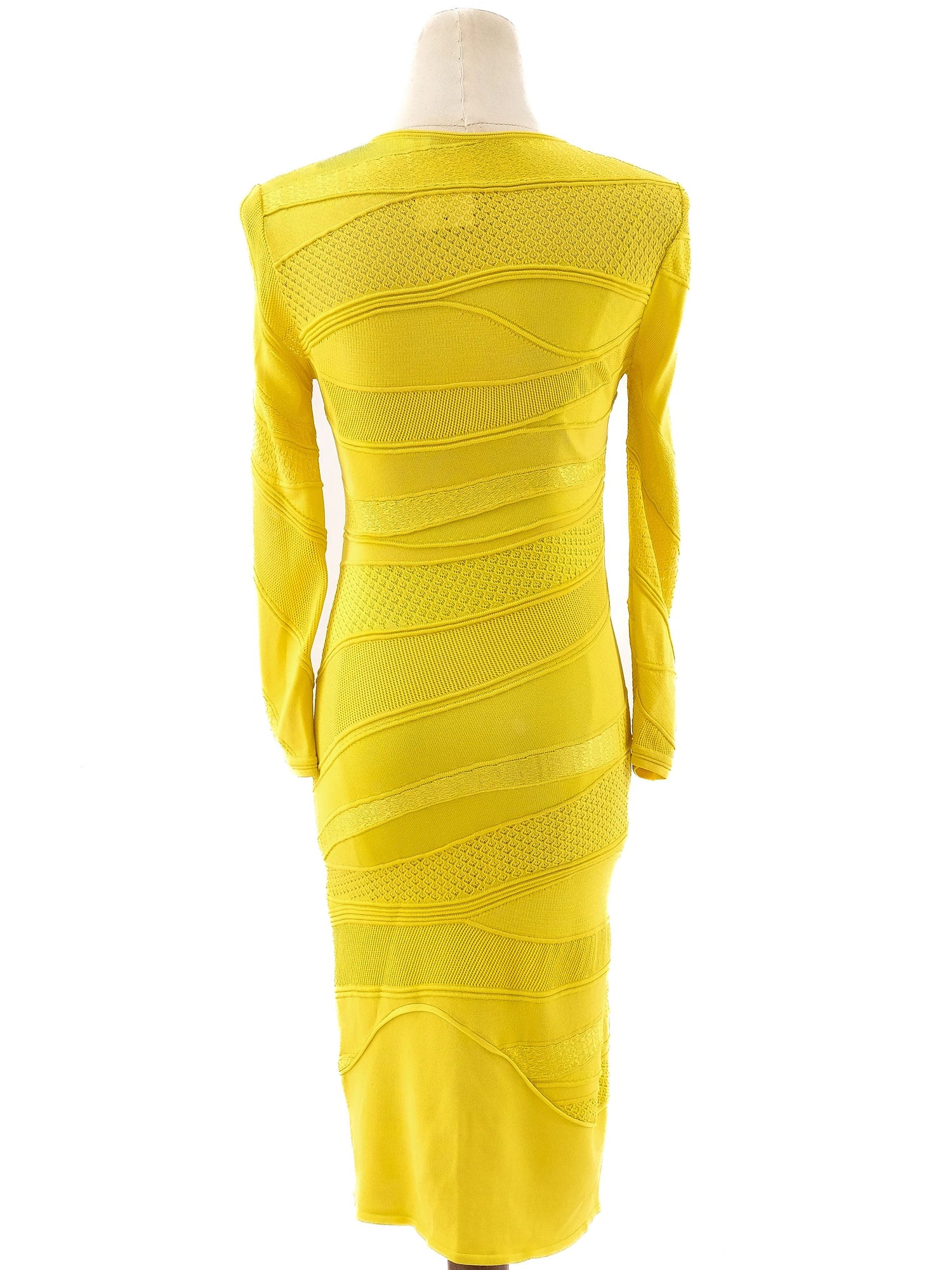 Excellent Roberto Cavalli Yellow Bodycon Dress Size S