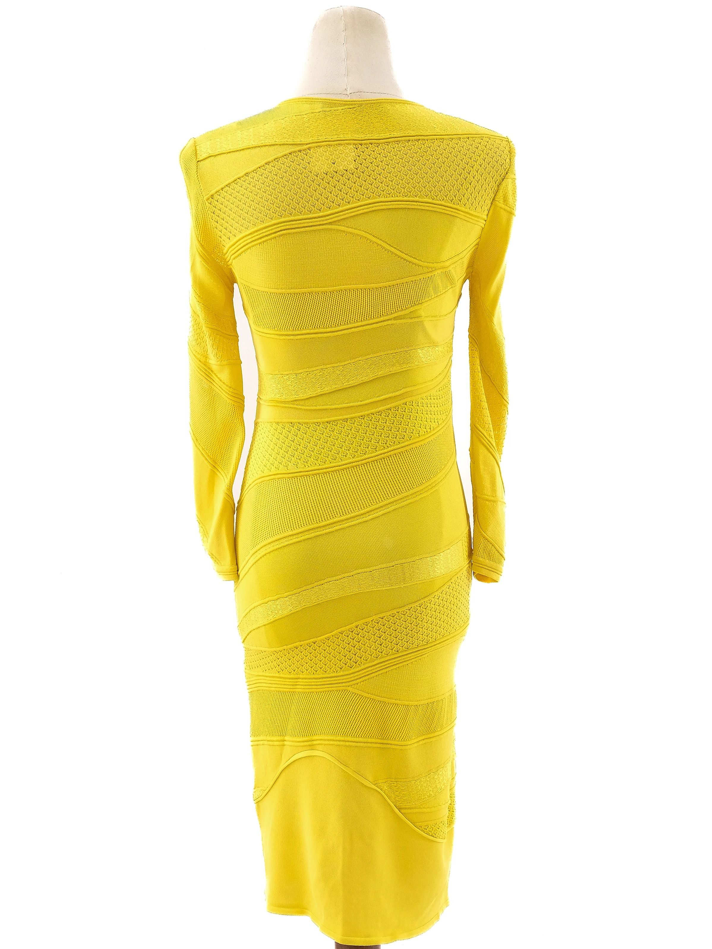 Excellent Roberto Cavalli Yellow Bodycon Dress Size S
