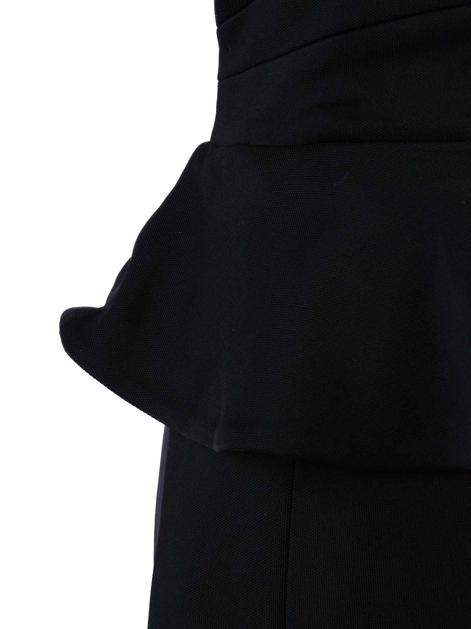 Excellent Karen Millen Black Viscose Dress Size M with Peplum Detail
