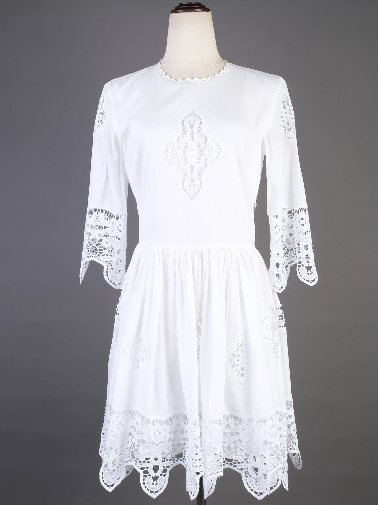 Excellent By Malene Birger White Cotton Lace Dress Size XS