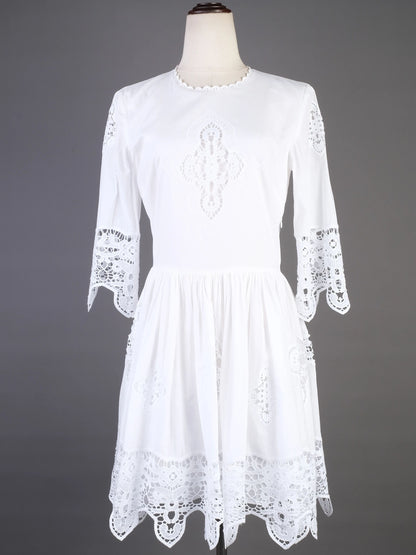 Excellent By Malene Birger White Cotton Lace Dress Size XS