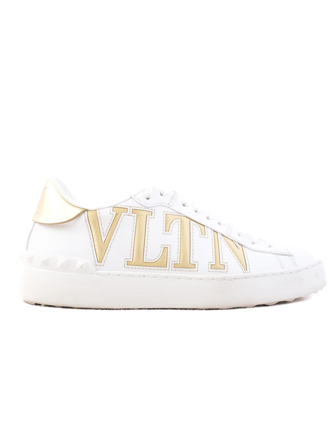 Excellent Valentino White Leather Sneakers Size 36 with Gold Accents