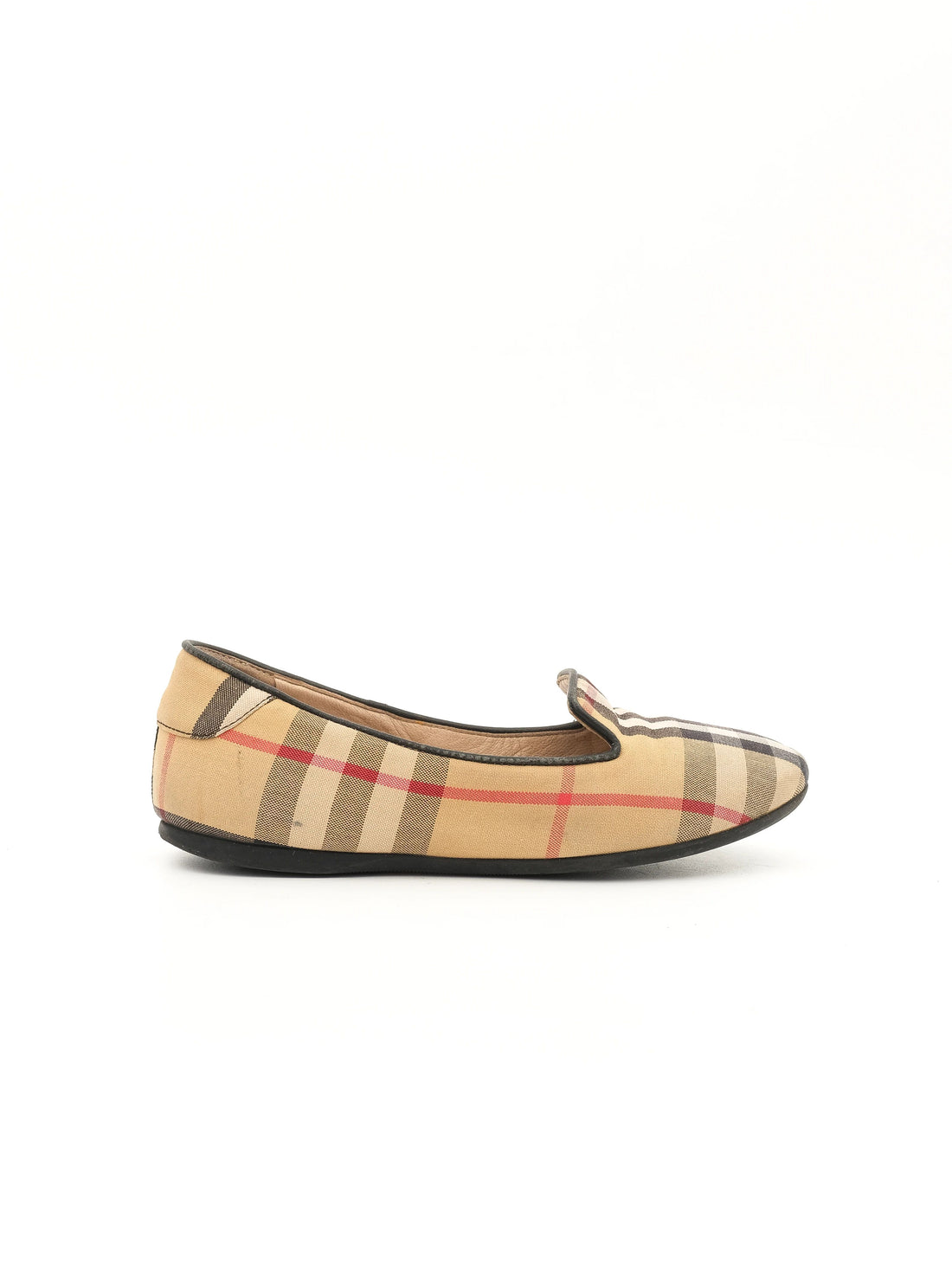 Excellent Burberry Kids Slip-On Flat Shoes Size 28 Plaid Design