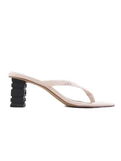 Excellent Kendall+Kylie White Leather Heeled Sandals with Geometric Block Heel