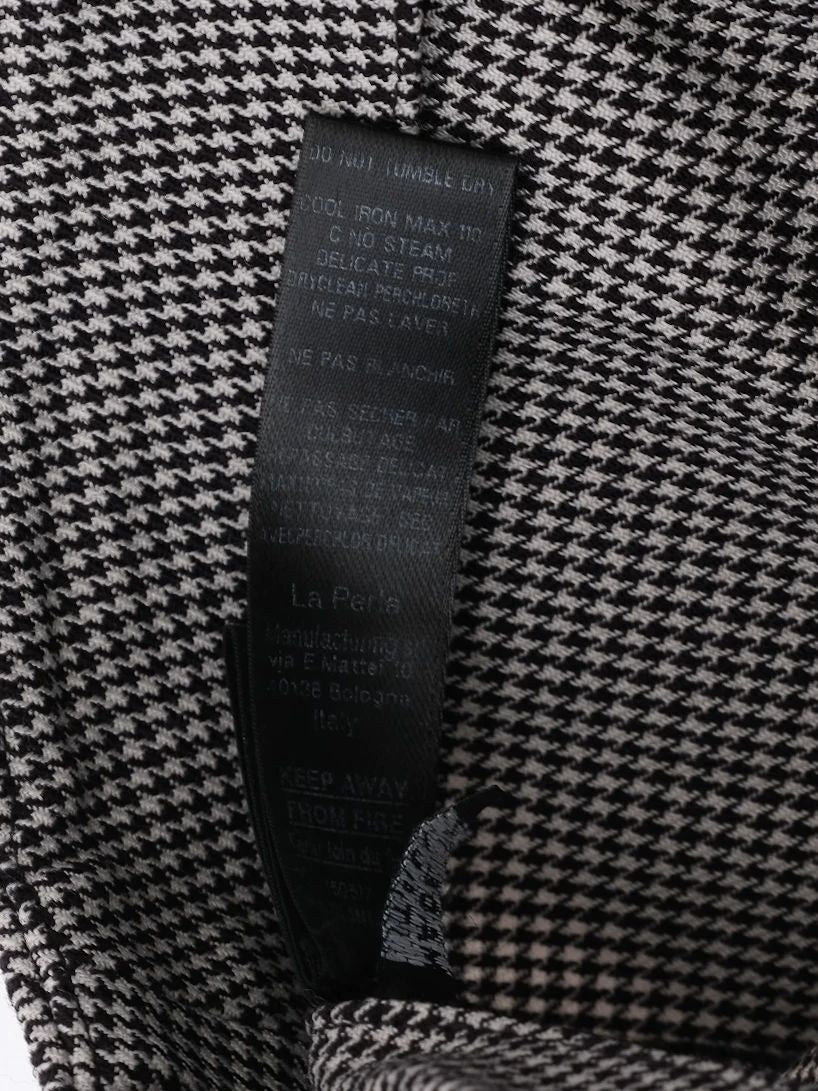 Excellent Gray Houndstooth Wool Blazer with Lace Detail Size S