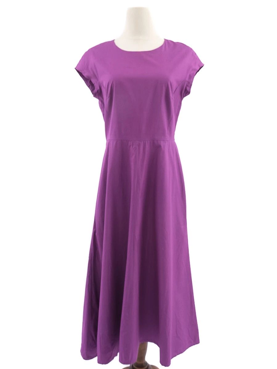 Excellent Max Mara Purple Cotton Dress XL Short Sleeve