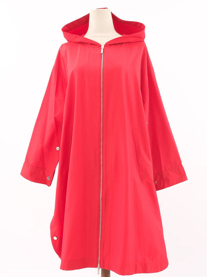 Excellent Max Mara Red Hooded Coat Size S Polyester