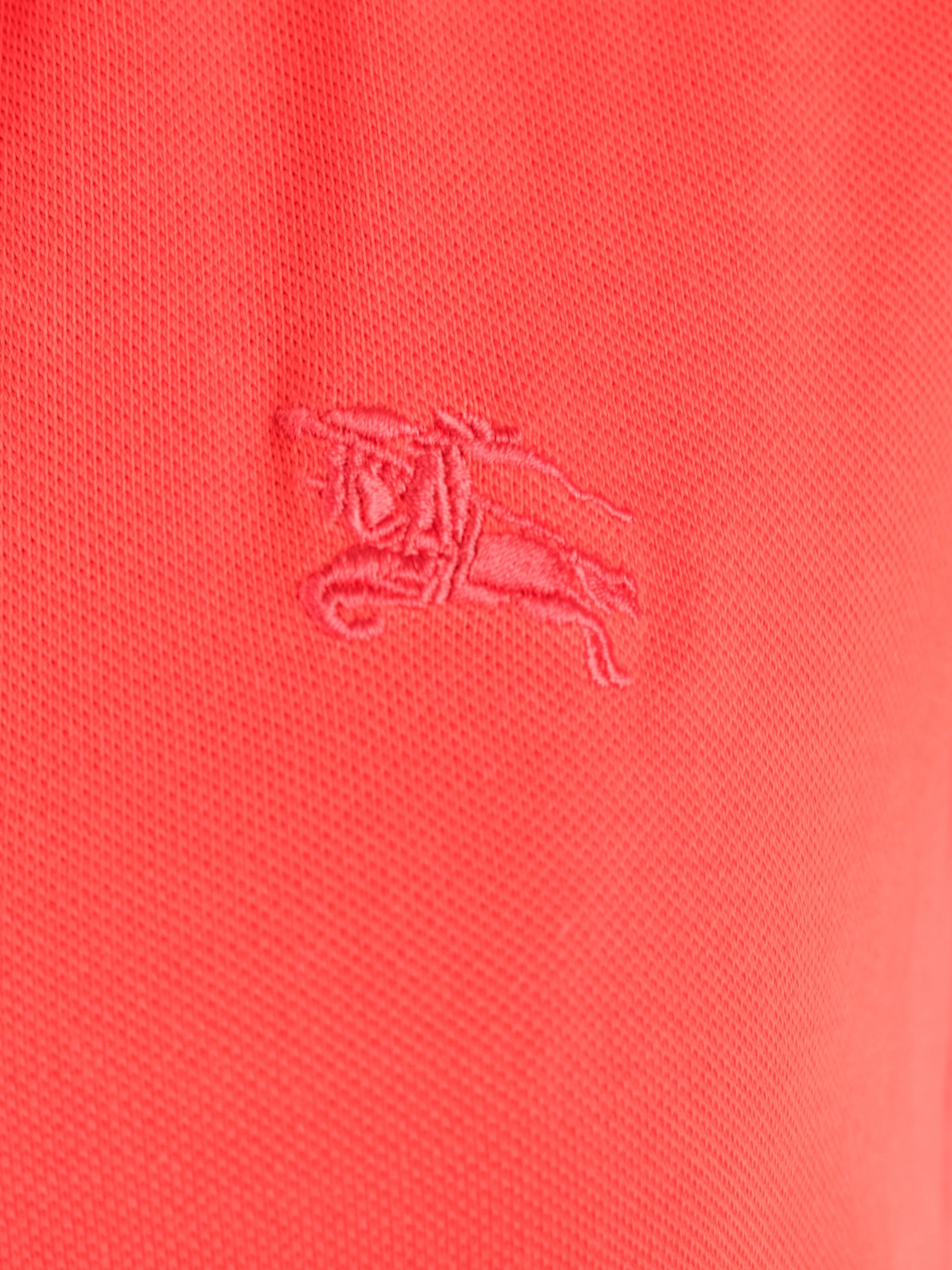 Excellent Burberry Red Short Sleeve Collared Shirt Size XS