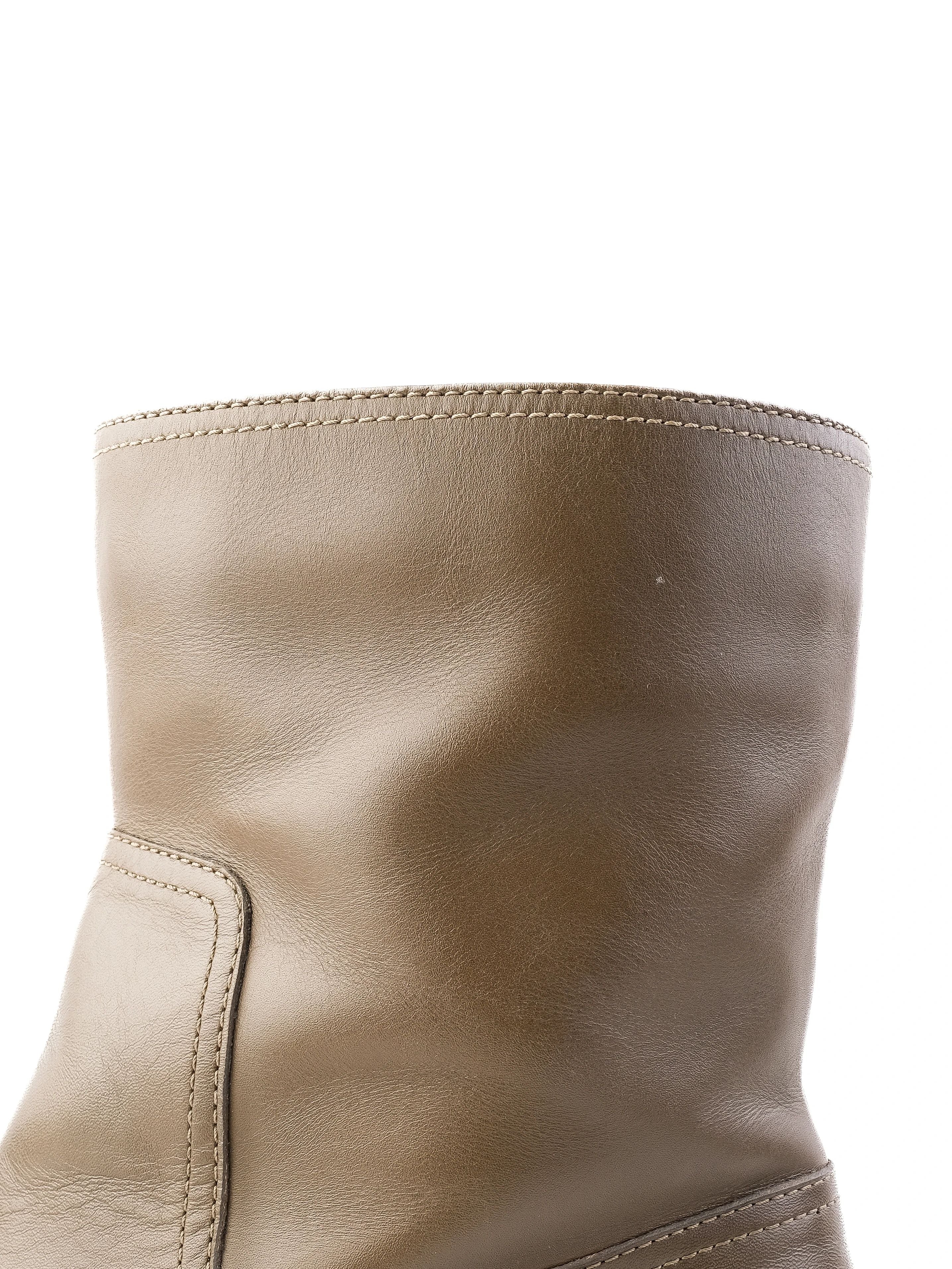 Excellent Sergio Rossi Green Leather Boots Size 37 Women&