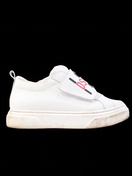 Good Dsquared2 White Leather Sneakers Size 37 with Fur Lining