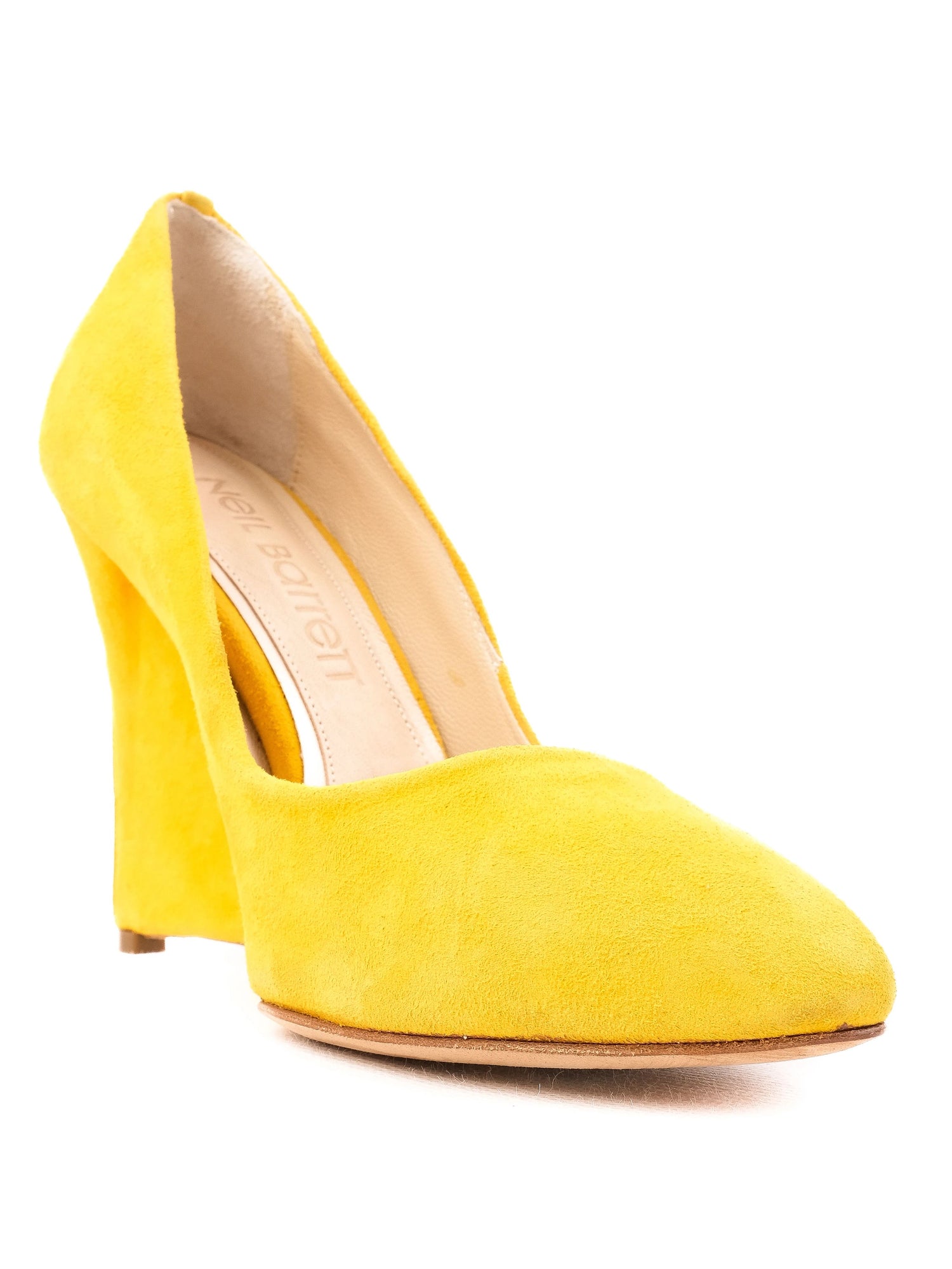 Perfect Neil Barrett Yellow Genuine Suede Wedge-Heeled Shoes Size 38