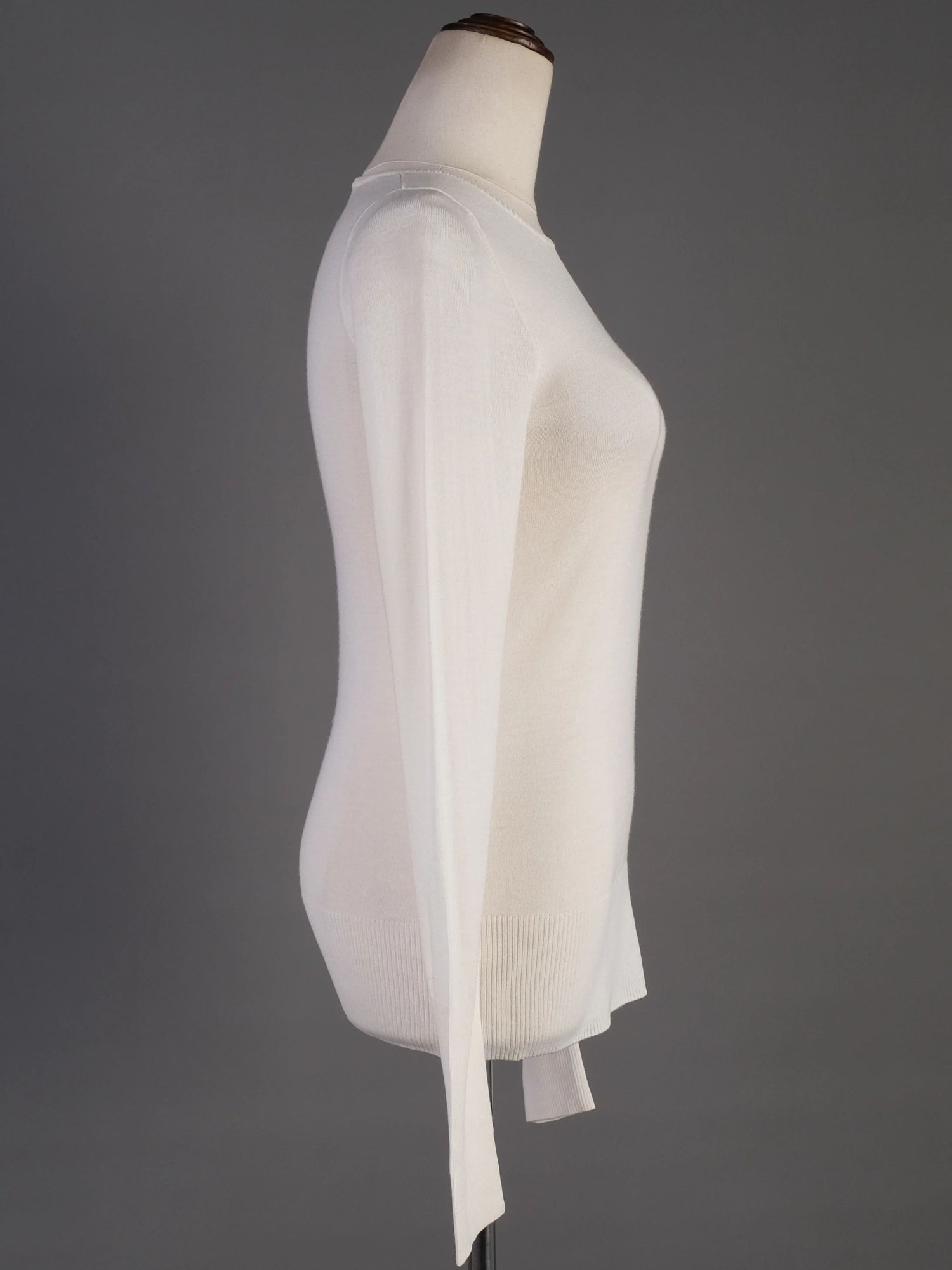 Excellent Tara Jarmon White Wool Long Sleeve Sweater Size S