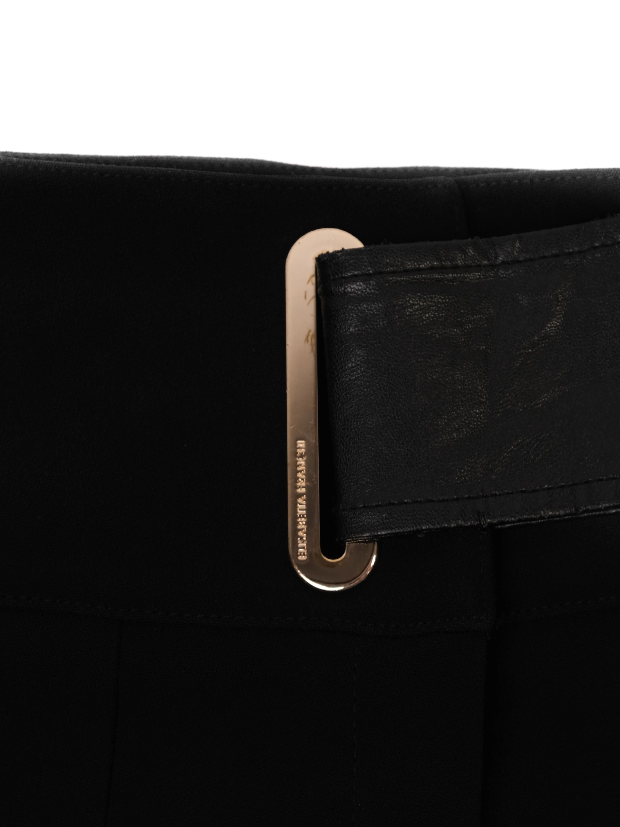 Elisabetta Franchi Black High Waist Pants Size S with Zipper Ankle