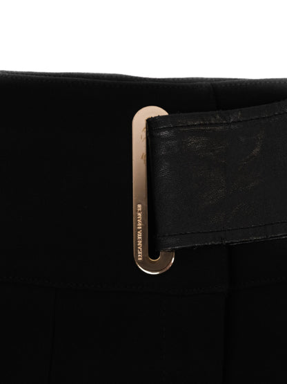 Elisabetta Franchi Black High Waist Pants Size S with Zipper Ankle