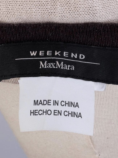 Excellent Weekend MaxMara White Cotton Top Size L with Black Trim