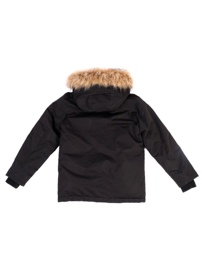 Excellent Diesel Black Winter Jacket for Kids Size 12 with Fur Hood