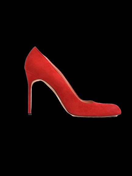 Manolo Blahnik Red High-Heeled Shoes Genuine Suede Women Size N/A