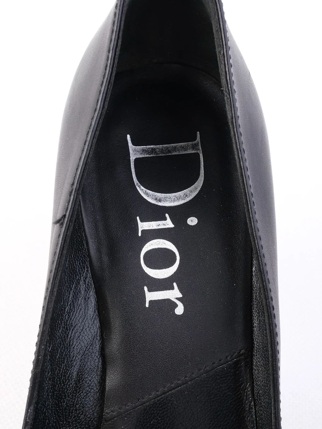 Excellent Dior Black Leather High-Heeled Shoes Size 38