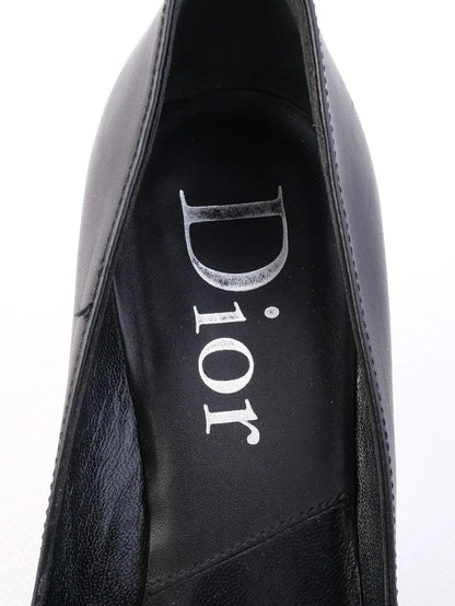Excellent Dior Black Leather High-Heeled Shoes Size 38