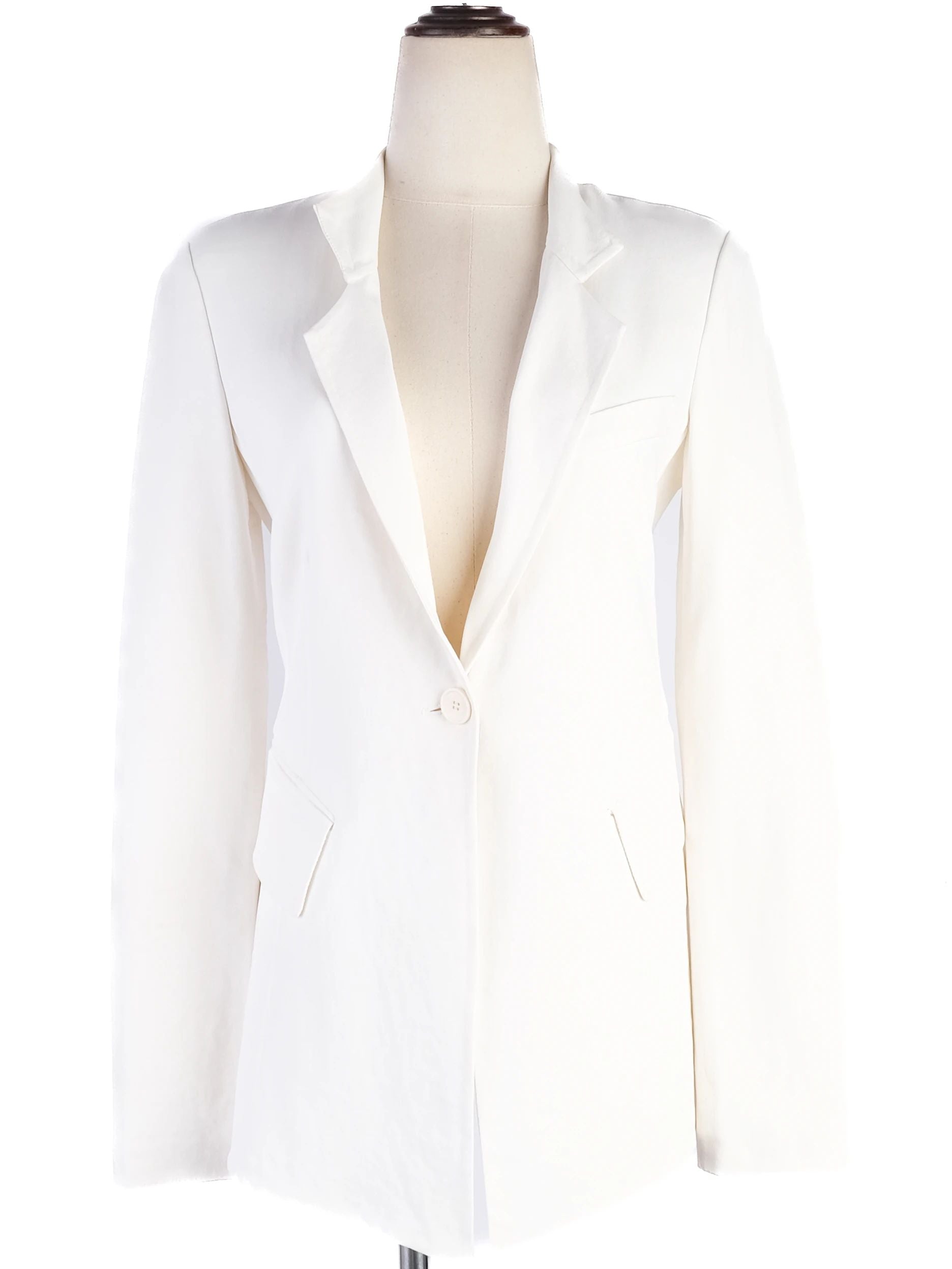 Excellent Donna Karan White Viscose Blazer Size S