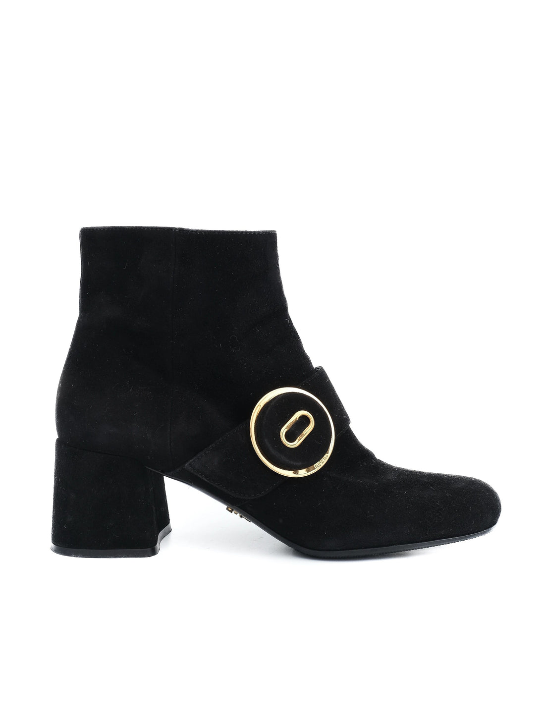 Excellent Prada Black Genuine Suede Ankle Boots Size 36.5