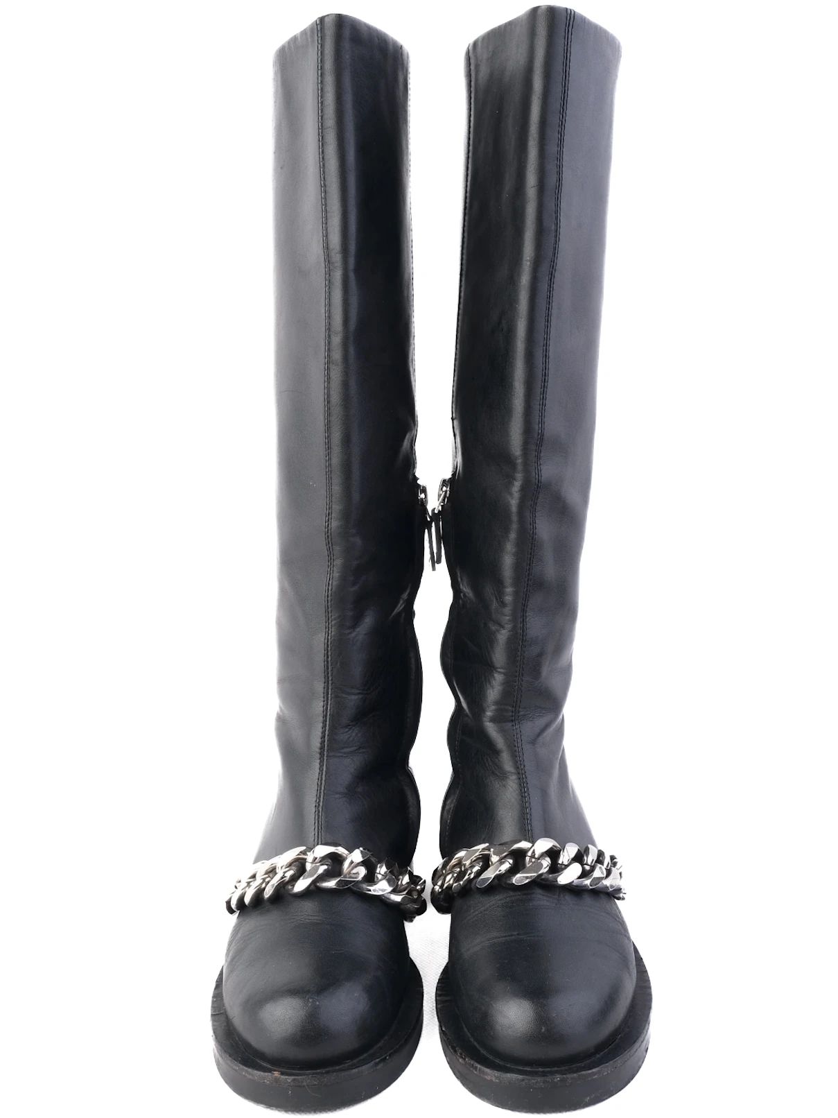 Excellent Givenchy Black Leather Knee-High Boots Size 36